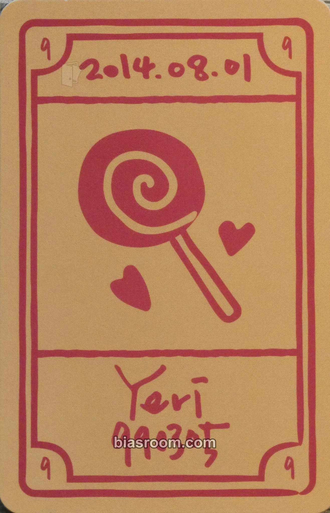 Yeri 9th Anniversary Photocard - Red Velvet - Red Velvet K-pop photocard