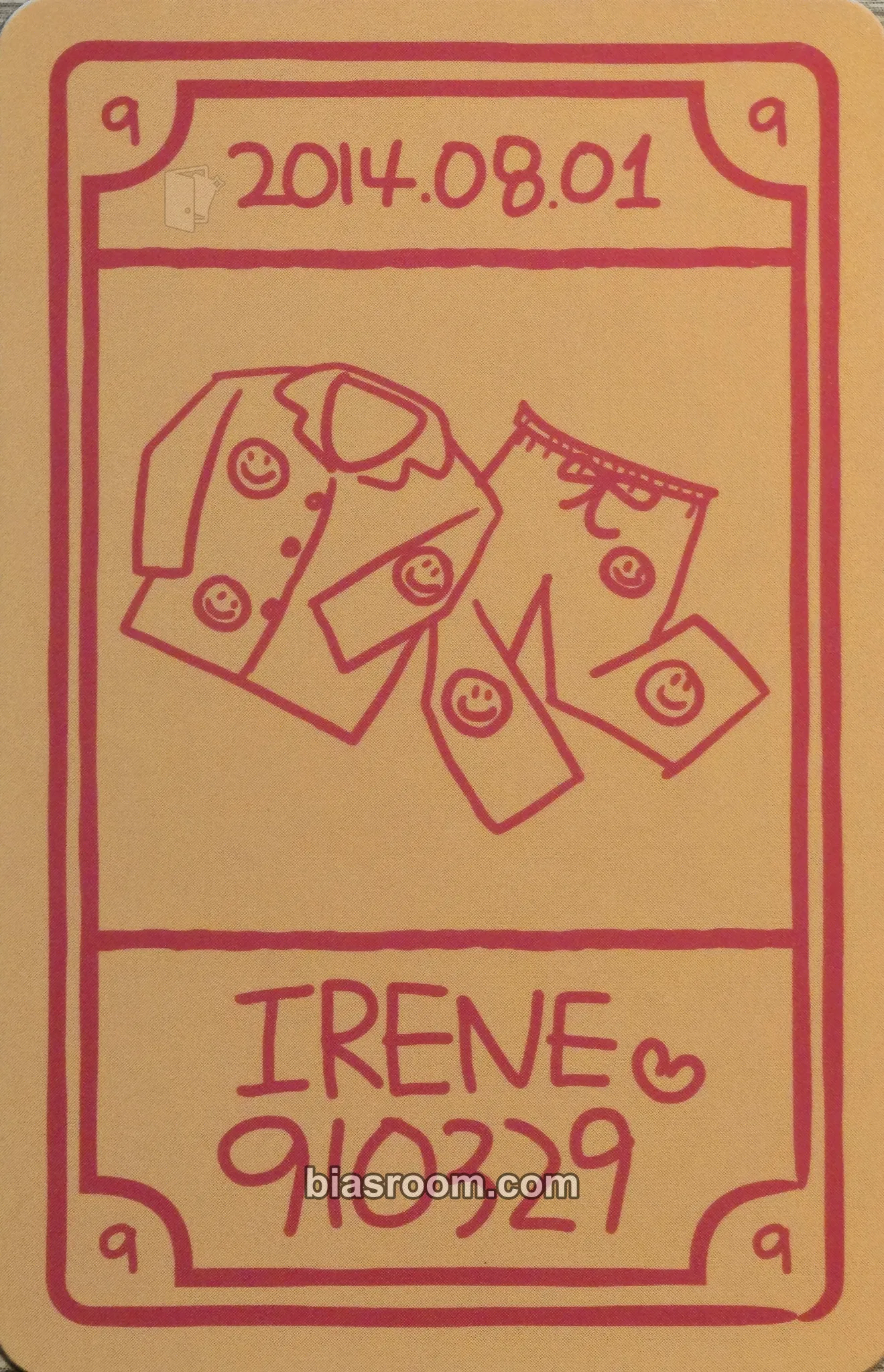 Irene 9th Anniversary Photocard - Red Velvet - Red Velvet K-pop photocard