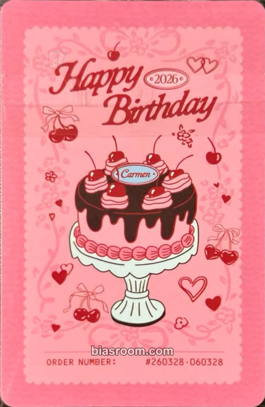 タレントカード Hearts2Hearts Carmen Birthday Merc Carmen Happy Birthday! (2026) Photocard - Hearts2Hearts | Bias Room