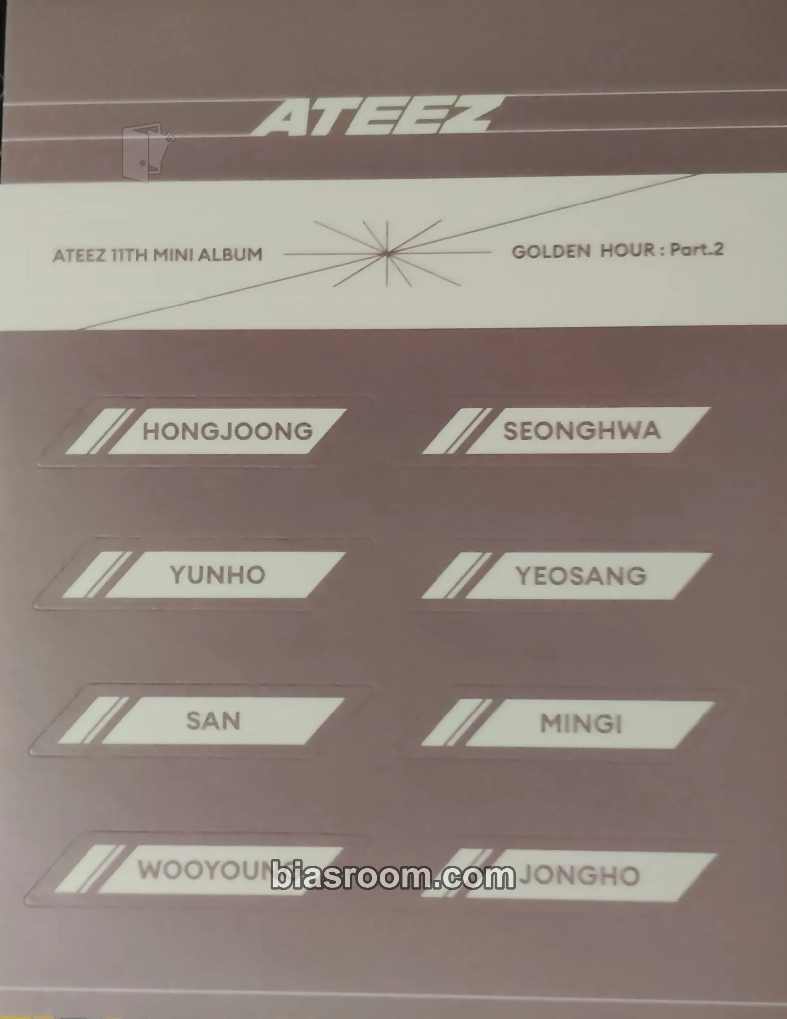 GOLDEN HOUR : Part.2 Photocard - ATEEZ - ATEEZ K-pop photocard