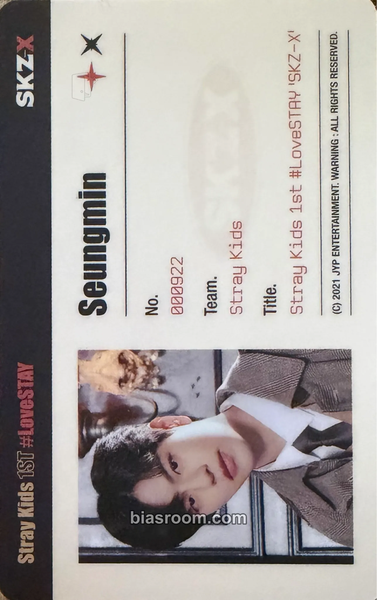 Seungmin 1st #LoveSTAY - SKZ-X Photocard - Stray Kids - Stray Kids K-pop photocard