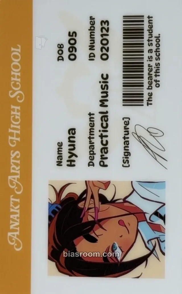 ALIEN STAGE - Hyuna - ALIEN STAGE ANAKT ARTS HIGH SCHOOL POP-UP Event id card