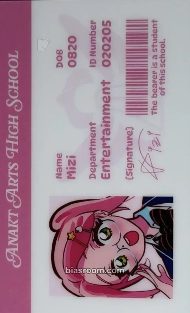 ALIEN STAGE - Mizi - ALIEN STAGE ANAKT ARTS HIGH SCHOOL POP-UP Event horizontal id card