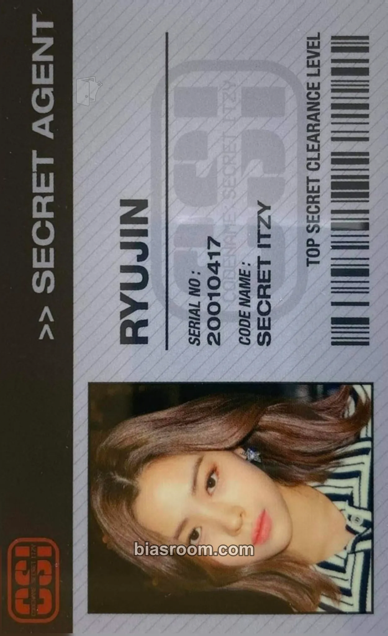 Ryujin Codename : Secret ITZY Photocard - ITZY - ITZY K-pop photocard