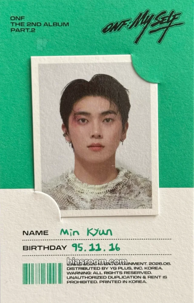 ONF - Minkyun - ONF: MY SELF Album id photo album inclusion lost version