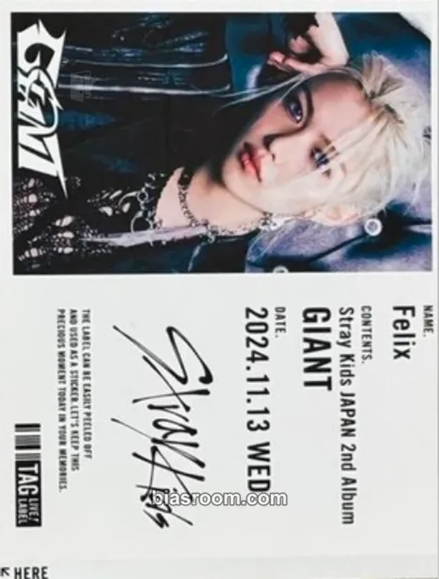 Stray Kids - Felix - GIANT Album hmv japan tag live label sticker