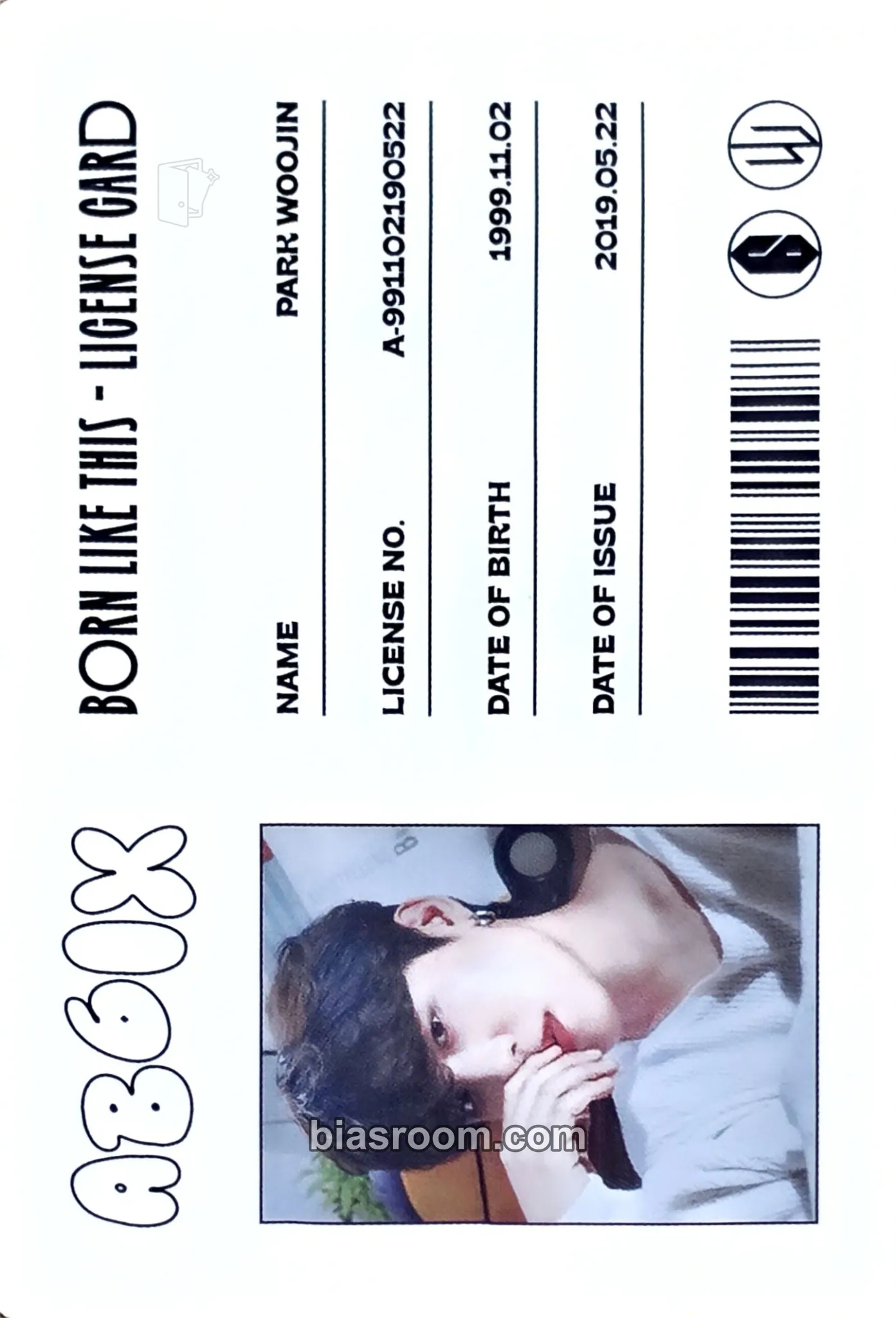 Woojin BORN LIKE THIS Photocard - AB6IX - AB6IX K-pop photocard