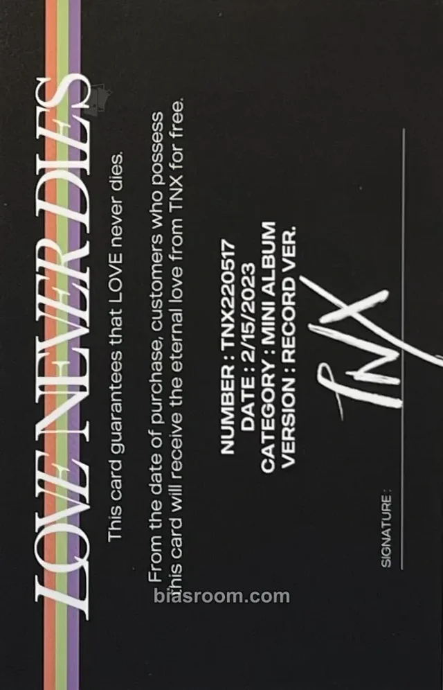 TNX - LOVE NEVER DIES Album album inclusion record version
