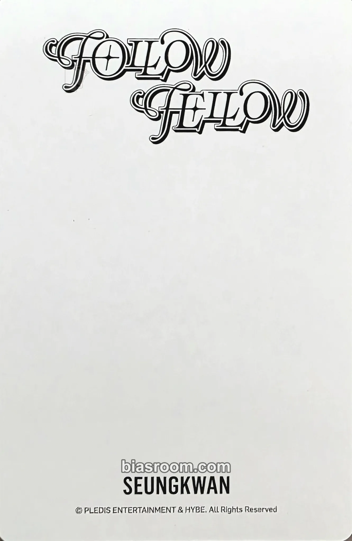 スングァン FOLLOW IN FELLOWJAPAN 入場特典 トレカ SEVENTEEN