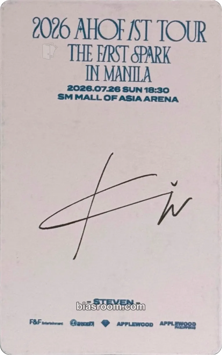 Steven 2026 1ST TOUR: THE FIRST SPARK Photocard - AHOF | Bias Room