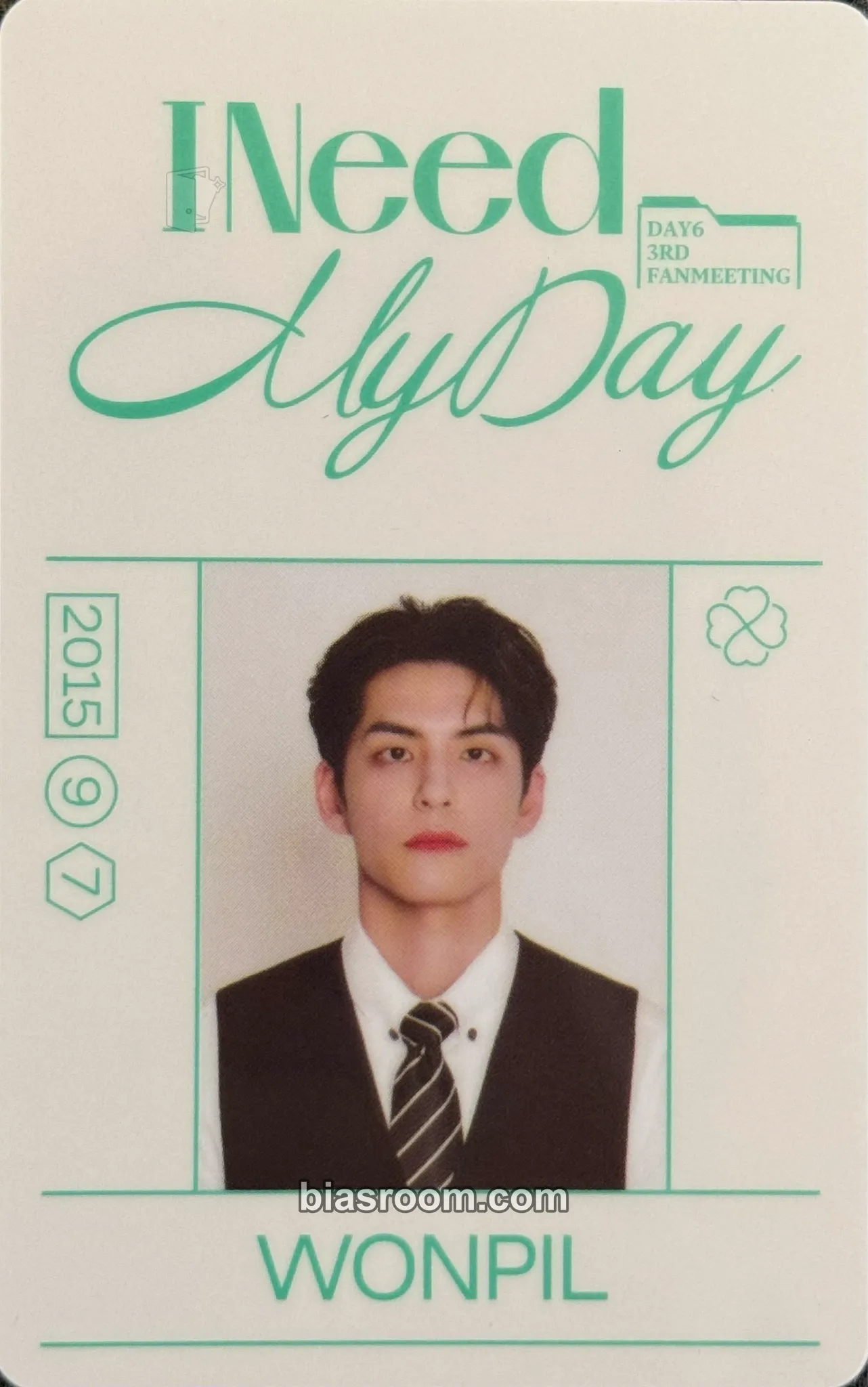 Wonpil DAY6 3rd Fanmeeting - I Need My Day Photocard - DAY6 - DAY6 K-pop photocard