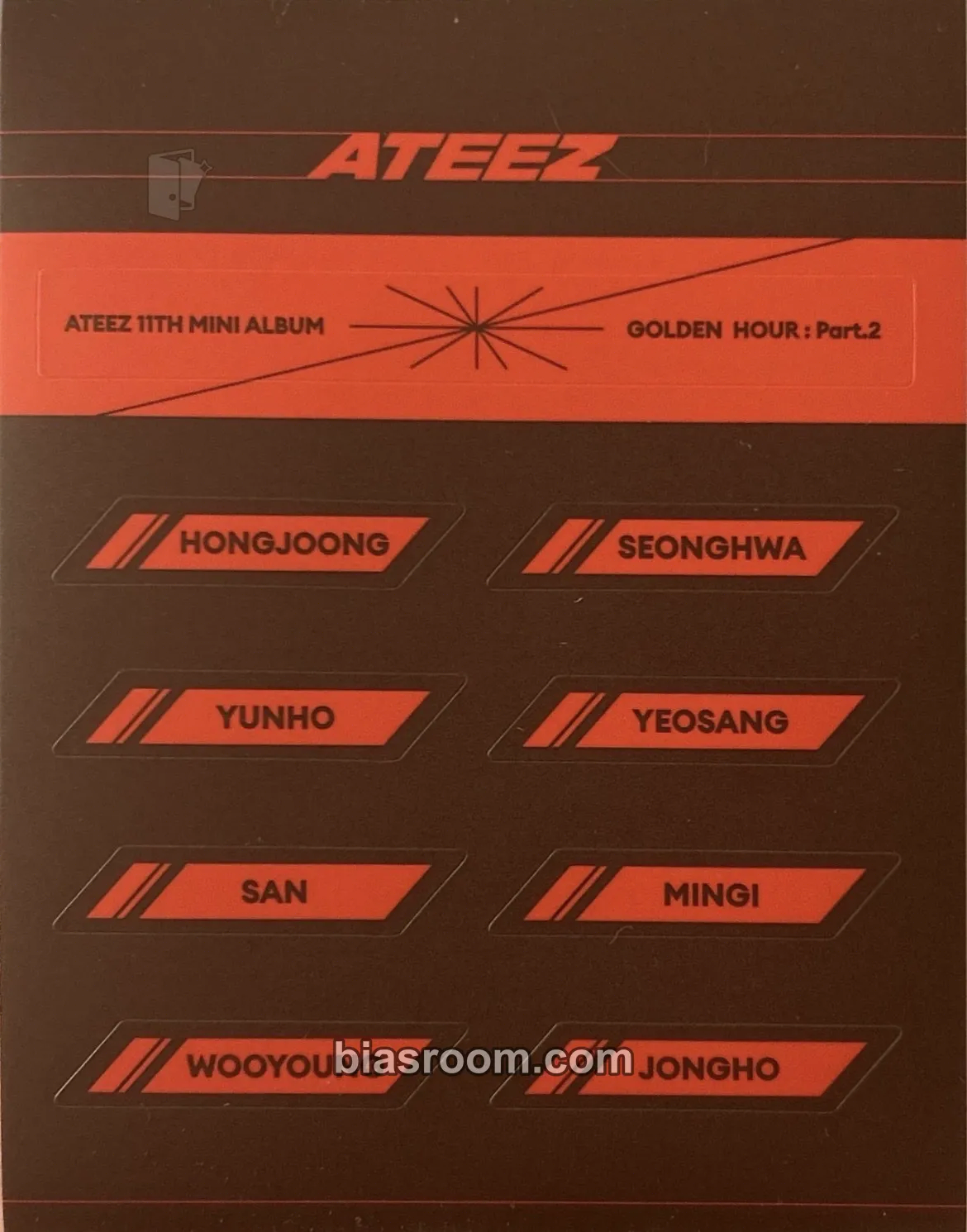 GOLDEN HOUR : Part.2 Photocard - ATEEZ - ATEEZ K-pop photocard