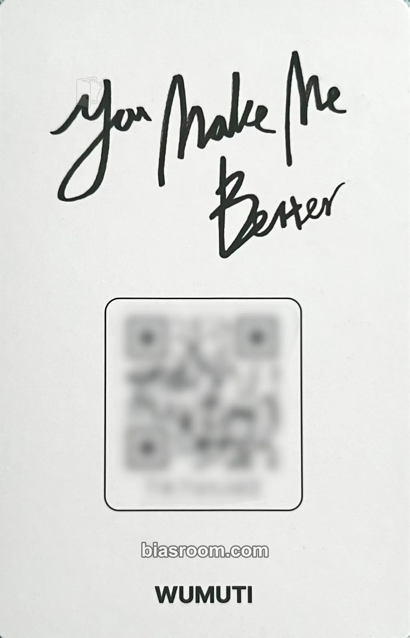 Wumuti You make me better Photocard - XLOV - XLOV K-pop photocard