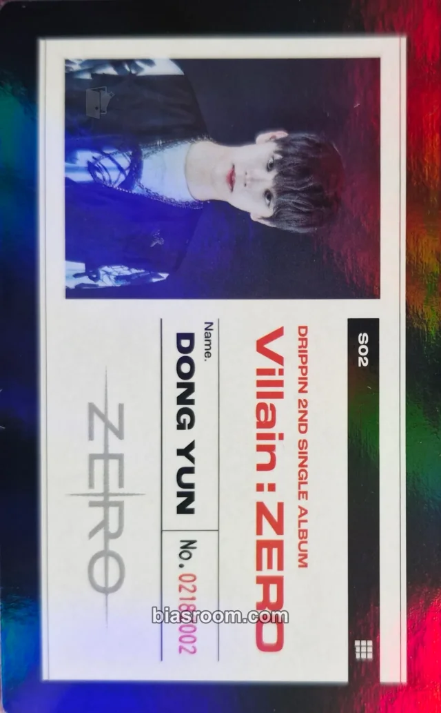 DRIPPIN - Dongyun - Villain : ZERO Album album photocard special card holographic (hologram)