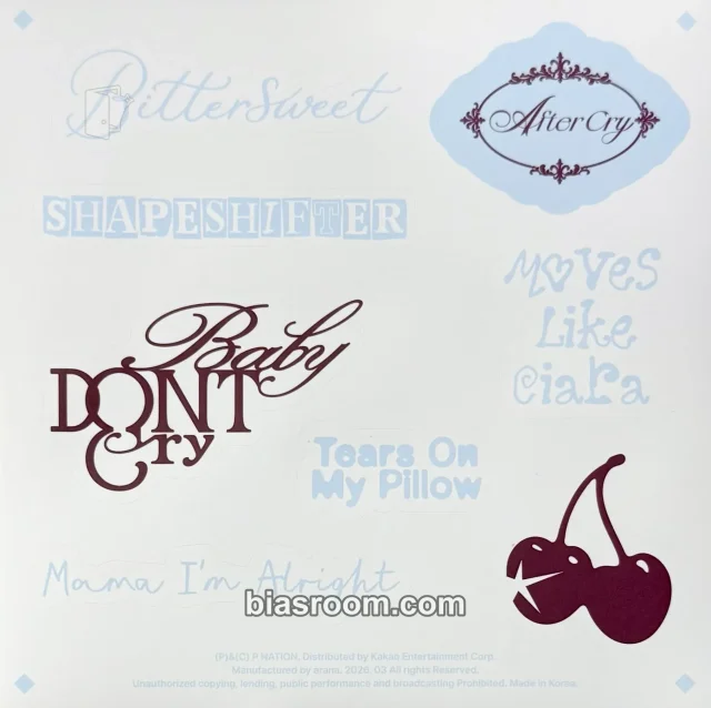 Baby DONT Cry - After Cry Album sticker sheet album inclusion red version