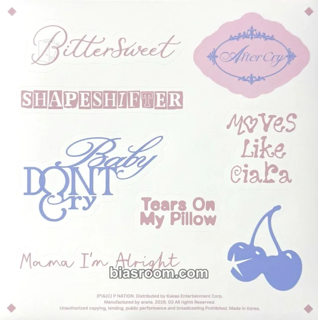 Baby DONT Cry - After Cry Album sticker sheet album inclusion pink version