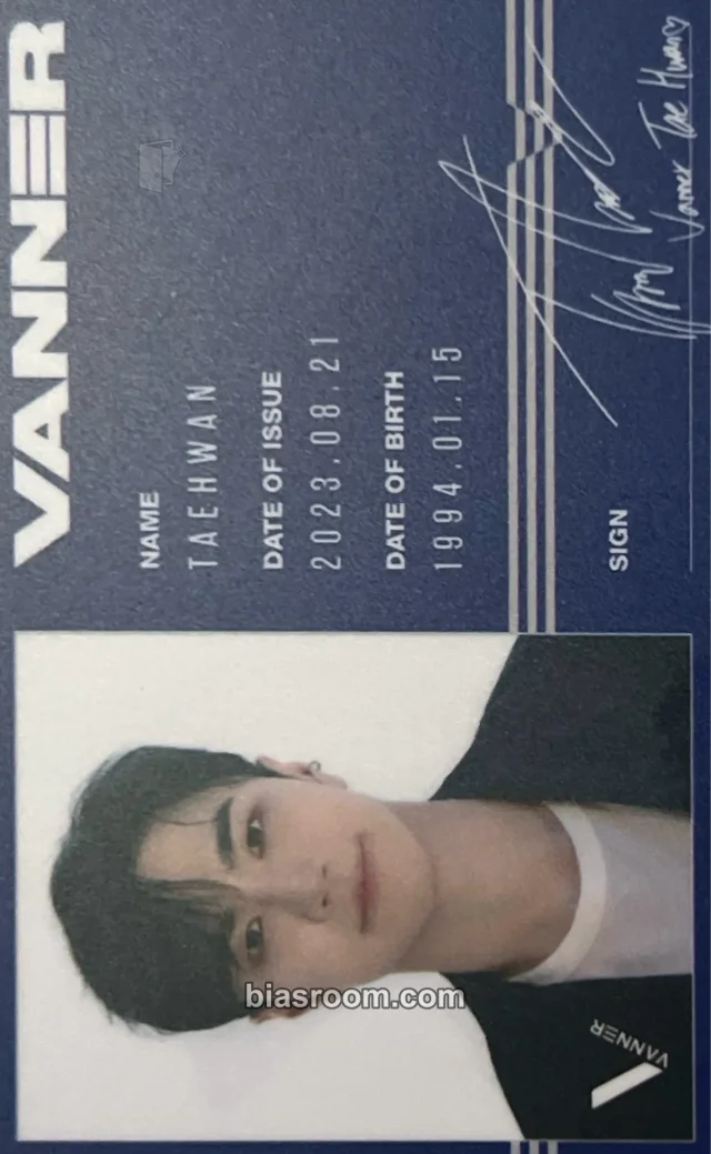 VANNER - Taehwan - VENI VIDI VICI Album album inclusion id card