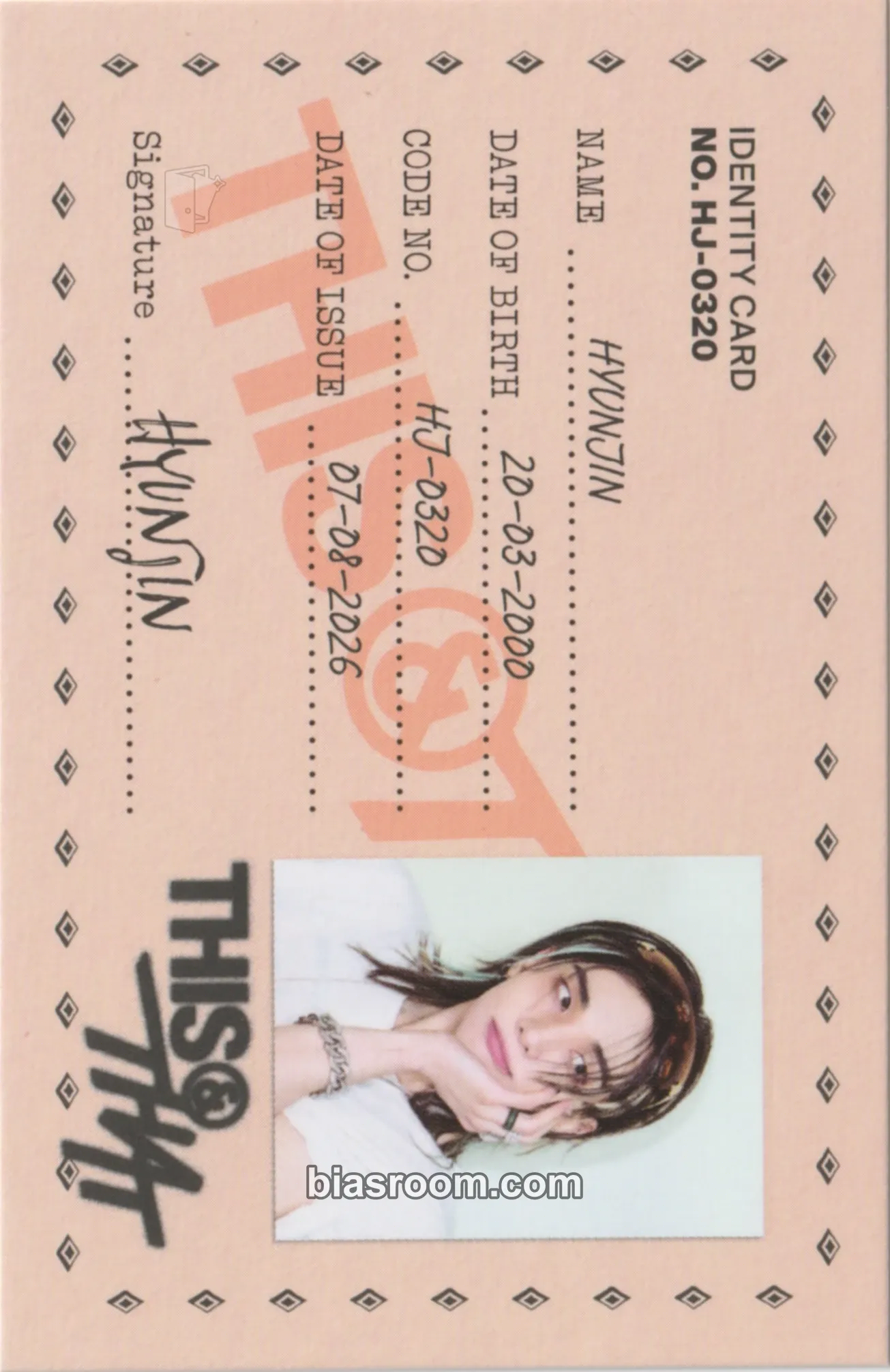 Hyunjin This & That Photocard - Stray Kids - Stray Kids K-pop photocard