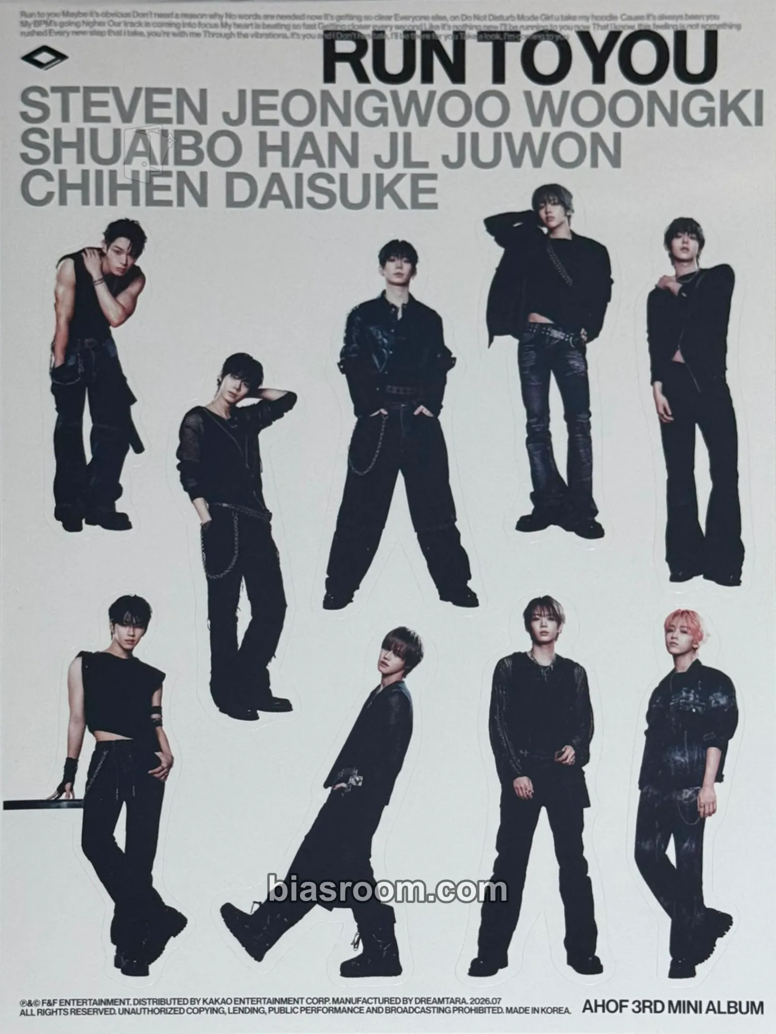 Run To You Photocard - AHOF - AHOF K-pop photocard