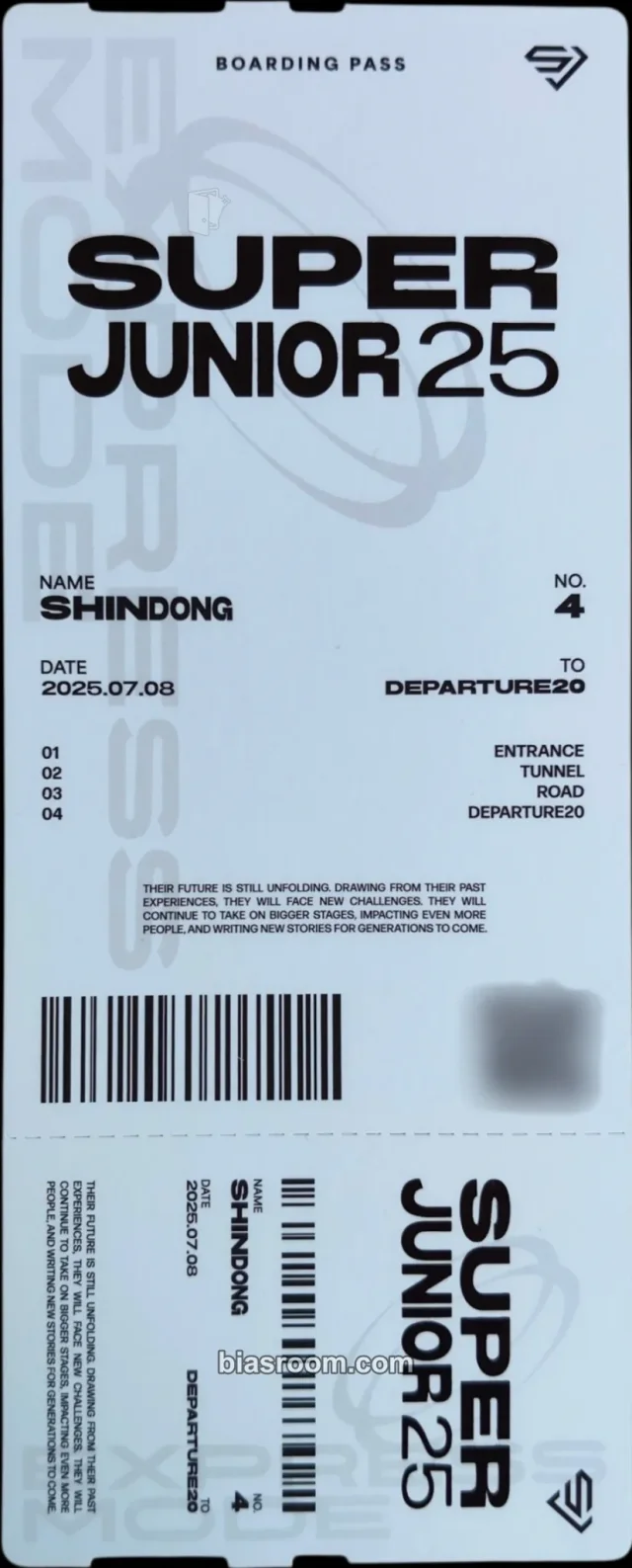 SUPER JUNIOR - Shindong - Super Junior25 Album album inclusion boarding pass photobook version member version