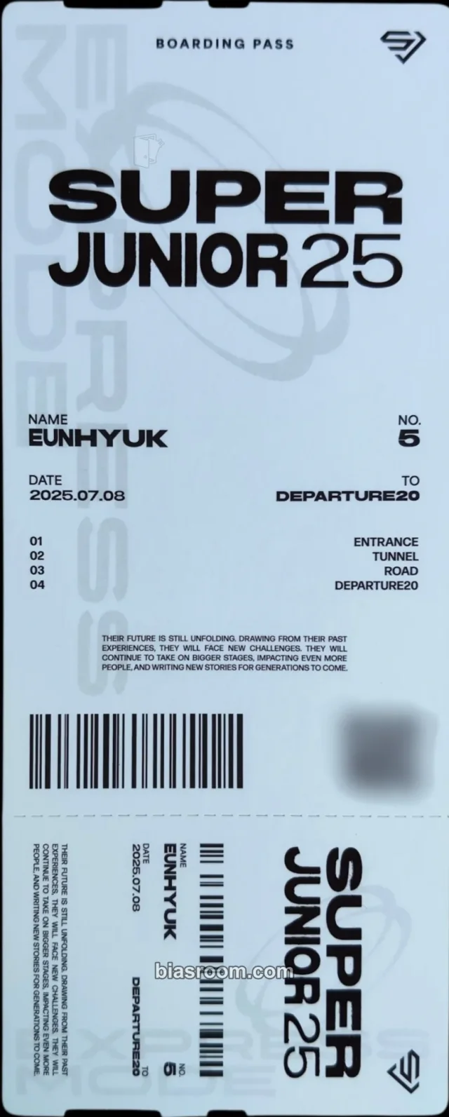SUPER JUNIOR - Eunhyuk - Super Junior25 Album album inclusion boarding pass photobook version member version