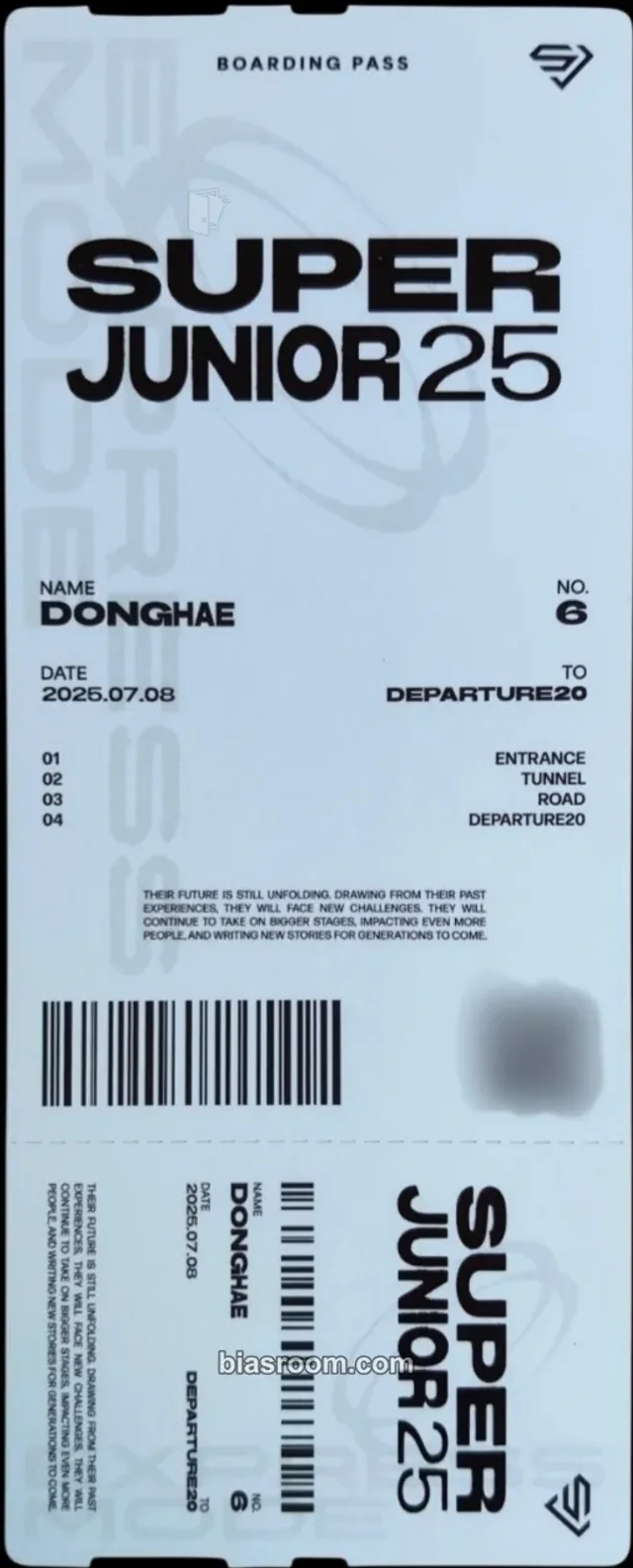 SUPER JUNIOR - Donghae - Super Junior25 Album album inclusion boarding pass photobook version member version