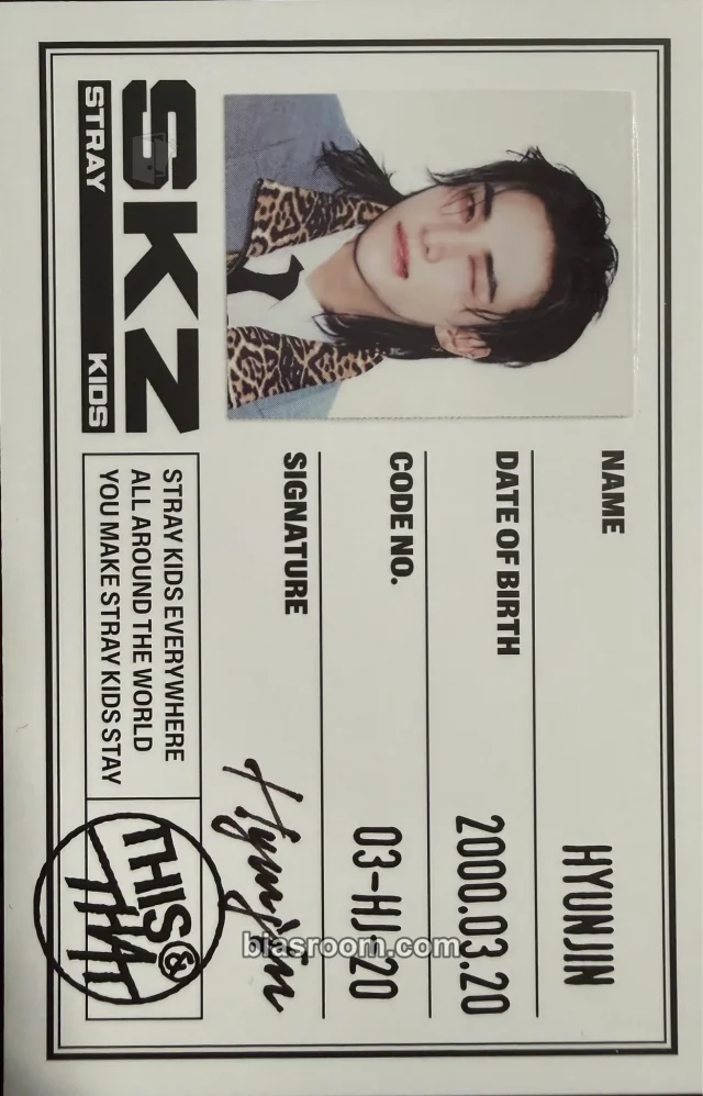 Stray Kids - Hyunjin - This & That Album album photocard id card this version