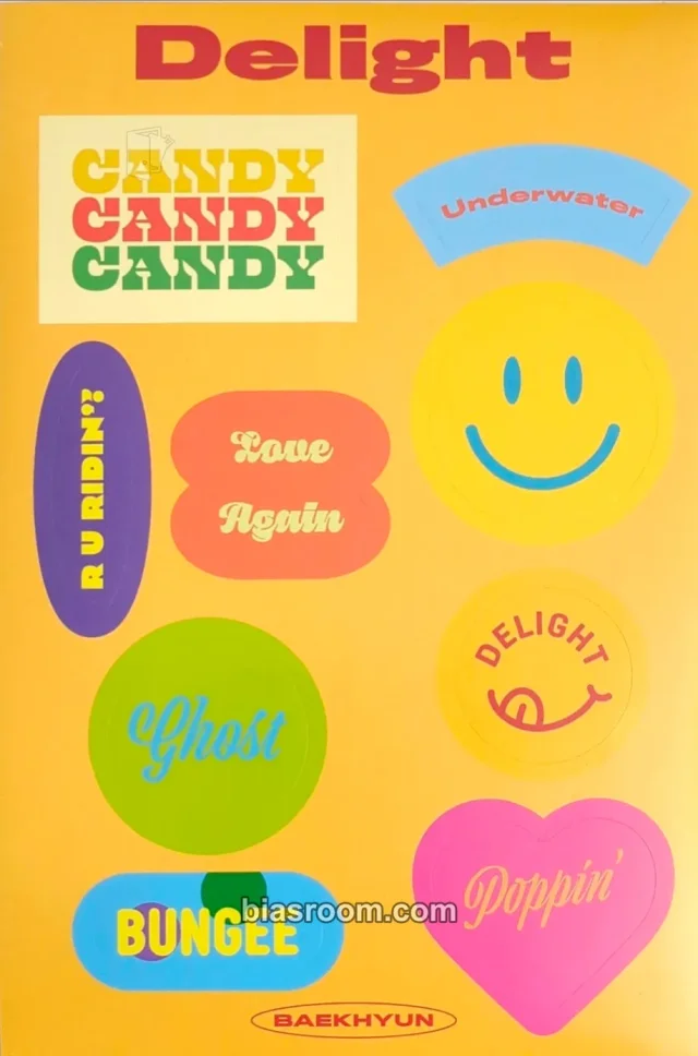 EXO - Baekhyun - Delight Album album inclusion sticker sheet honey version