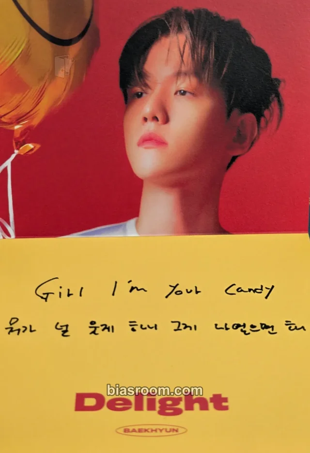 EXO - Baekhyun - Delight Album honey version album inclusion message card