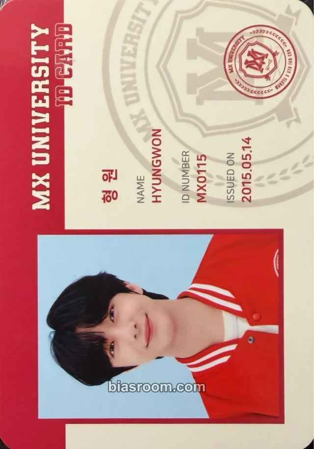 MONSTA X - Hyungwon - MX University - 2021 Fan Con Event id card merch photocard photocard set