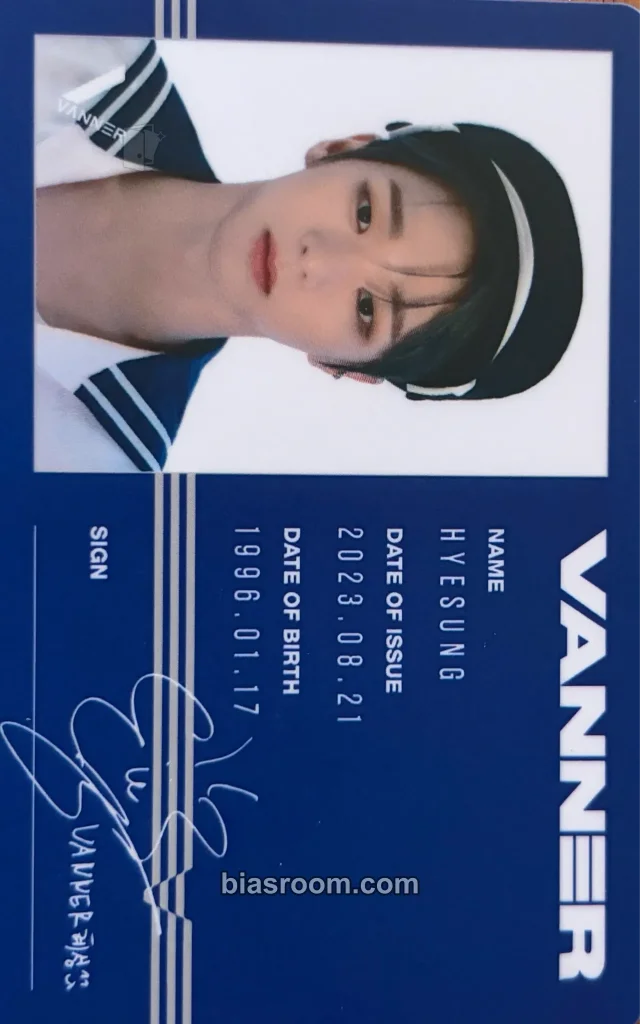 VANNER - Hyesung - VENI VIDI VICI Album album photocard id card