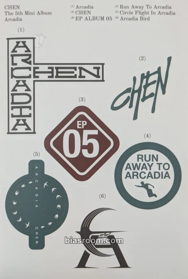 EXO - Chen - Arcadia Album off version sticker sheet album inclusion