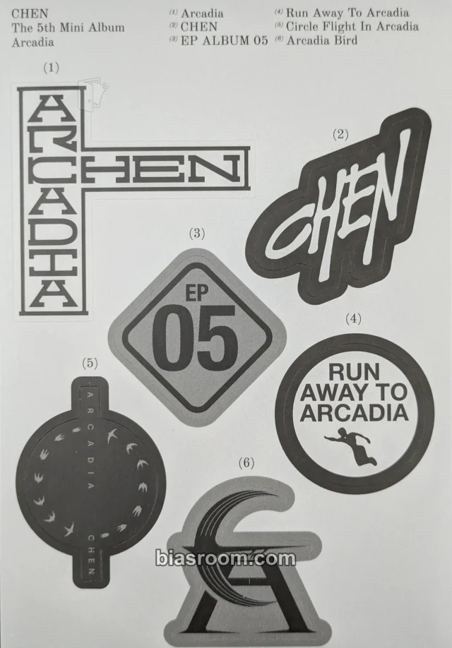 EXO - Chen - Arcadia Album on version sticker sheet album inclusion