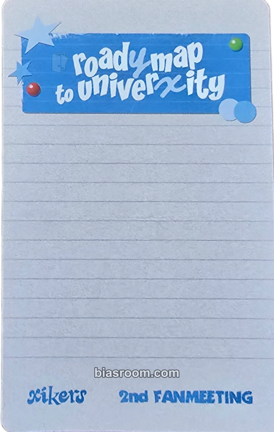 Yujun 2nd Fanmeeting: Road𝓨map Map to Univerxity Photocard