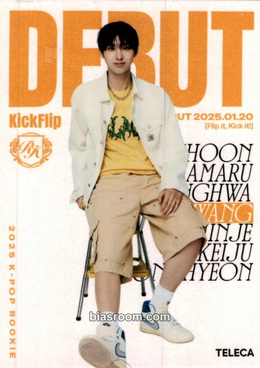 KickFlip ジュワン 直筆サイン K-POP ROOKIE TELECA Juwang TELECA 2025 K-POP ROOKIE COLLECTION CARDS Photocard
