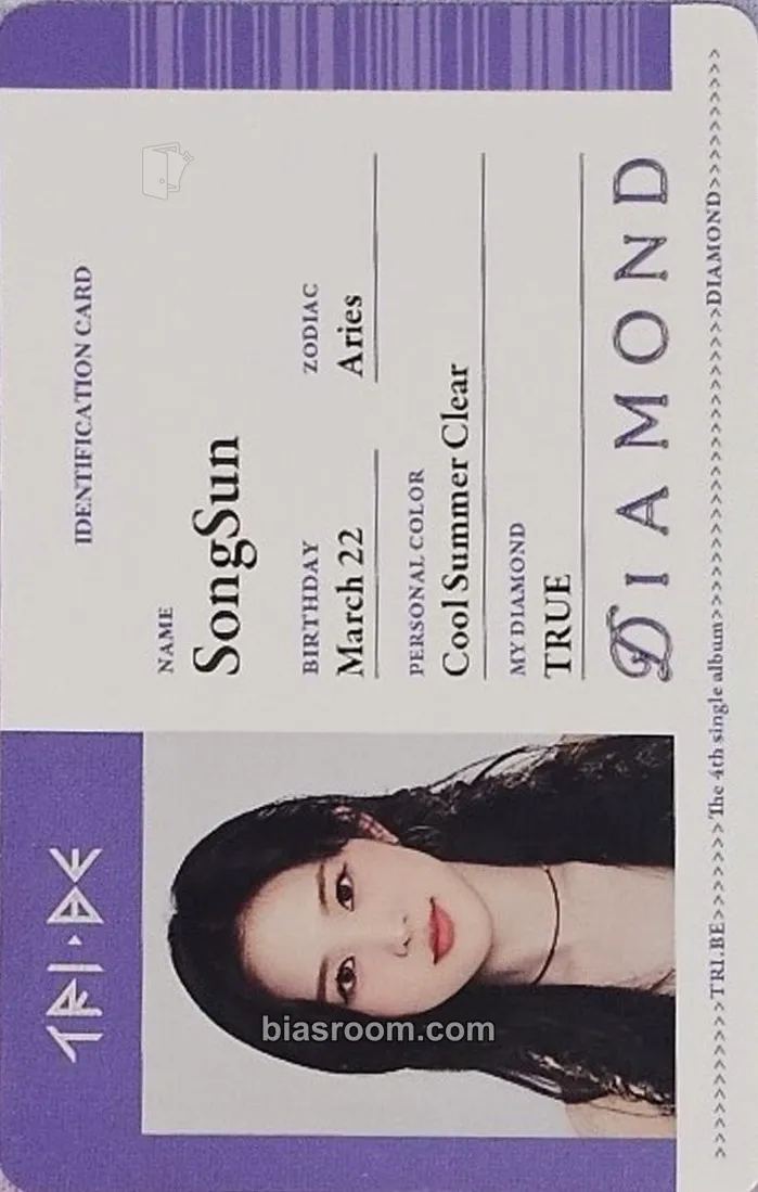 Songsun Diamond Photocard - TRI.BE - TRI.BE K-pop photocard
