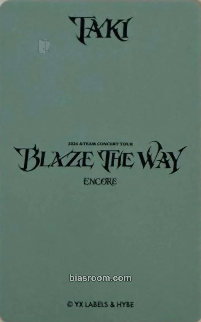 Taki 2026 &TEAM CONCERT TOUR 'BLAZE THE WAY' Photocard - &TEAM