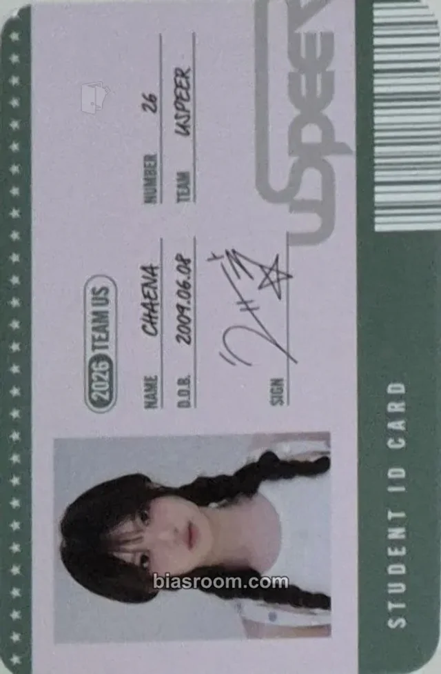 USPEER - Chaena - 2026 TEAM US - USPEER 1ST Anniversary Fanmeeting Event fan meeting entrance/attendance benefit photocard set id card