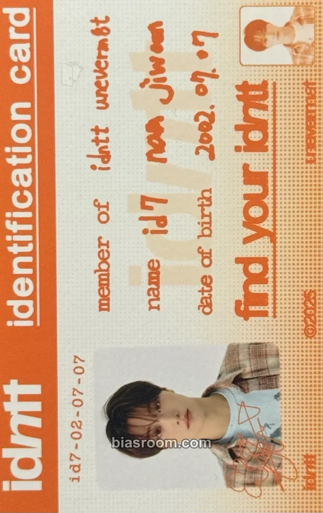 idntt - Nam JiWoon - unevermet Album album photocard id card me version
