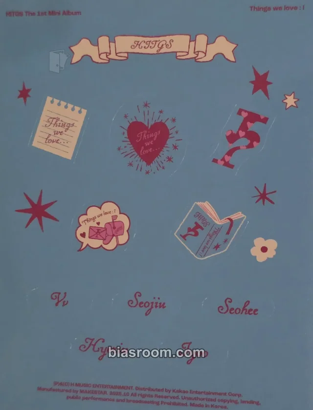 HITGS - Things We Love : I Album album inclusion sticker sheet poca album