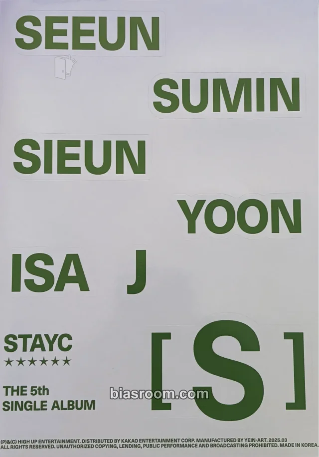 STAYC - S Album album inclusion sticker sheet born version