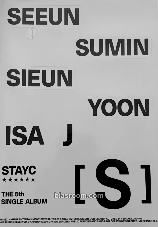 STAYC - S Album album inclusion sticker sheet on air version