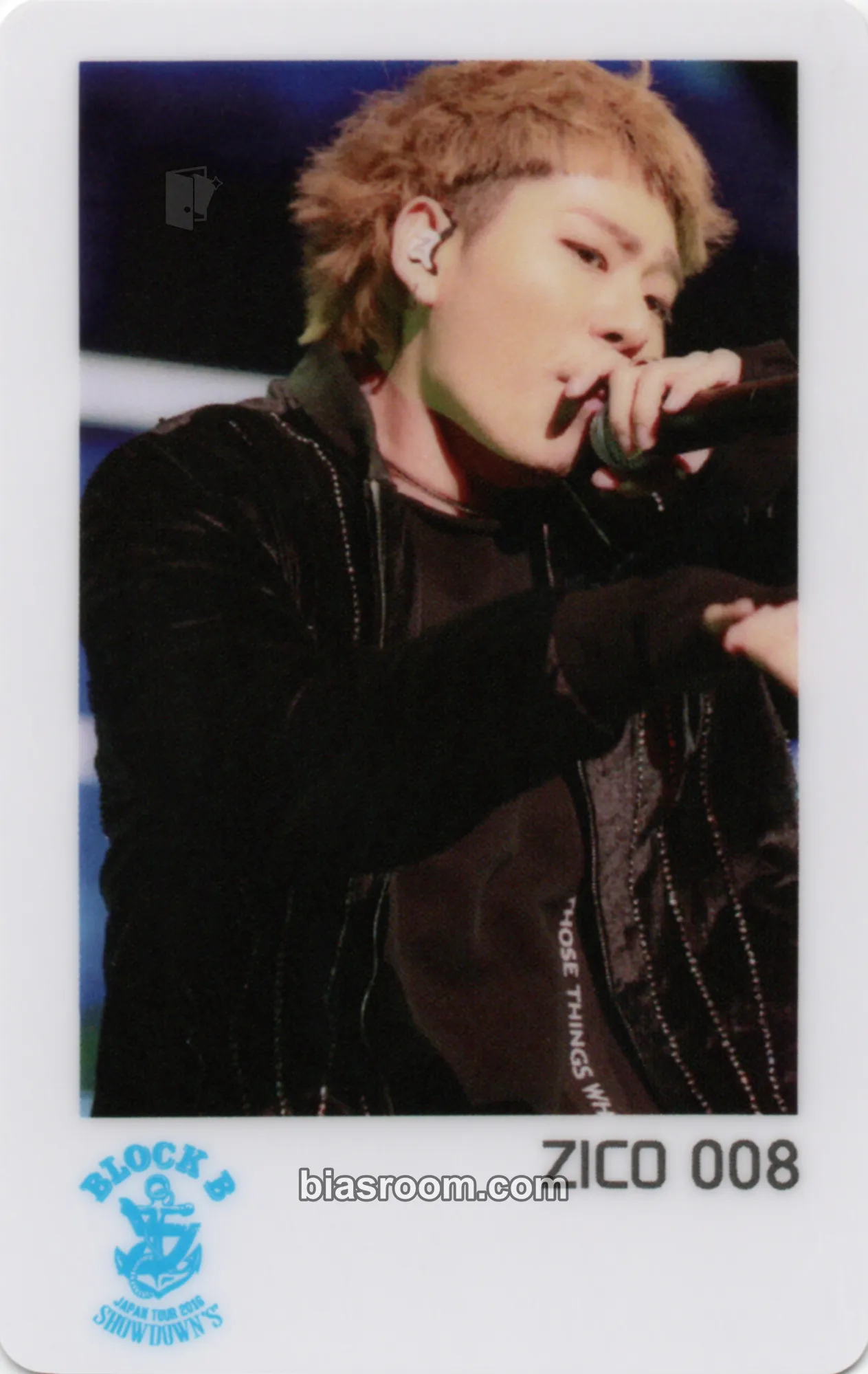 Zico Block B 2016 LIVE TOUR ~SHOWDOWN 'S'~ Photocard - Block B - Block B K-pop photocard