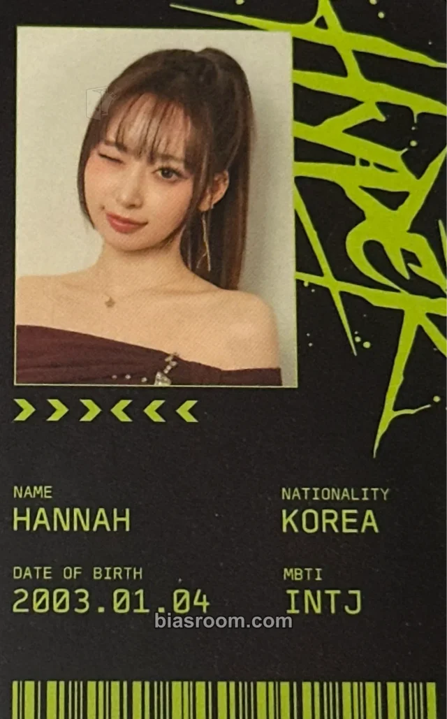 X:IN - Hannah - Hyper Album album photocard id card qr card