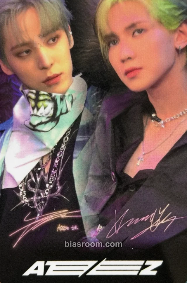 ATEEZ - Yunho & Yeosang - THE WORLD EP.FIN : WILL Album bilibili non-standard size pob (pre-order benefit) printed signature pvc card