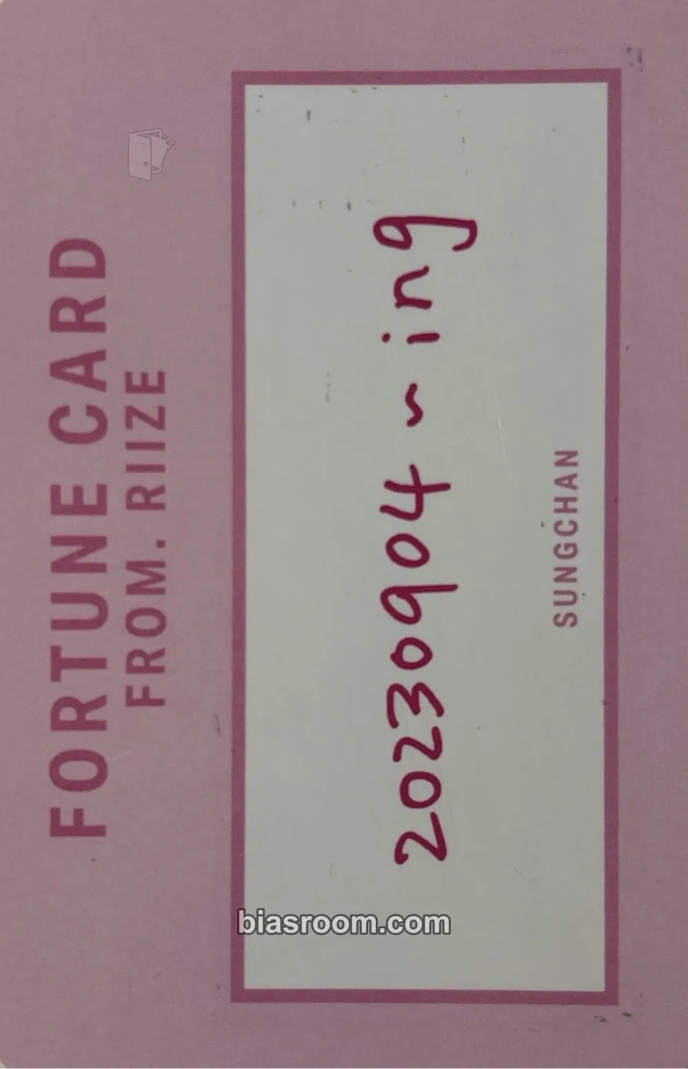 Sungchan Valentine's Dayze MD Photocard - RIIZE - RIIZE K-pop photocard
