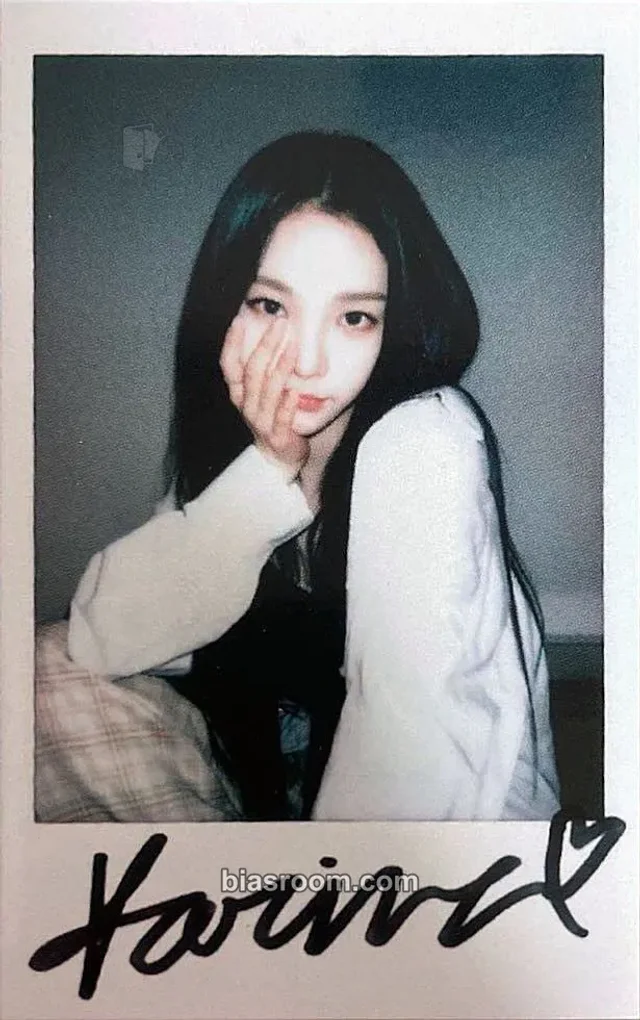 aespa - Karina - Girls Album kmstation lucky draw (LD) round 1 polaroid printed signature