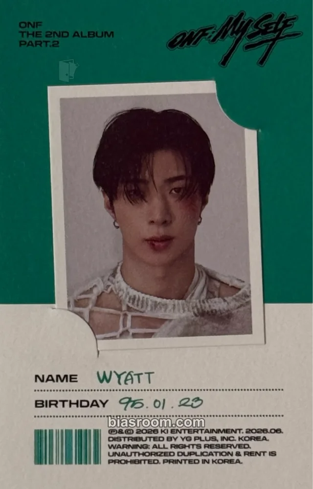 ONF - Wyatt - ONF: MY SELF Album album inclusion id photo lost version first press only