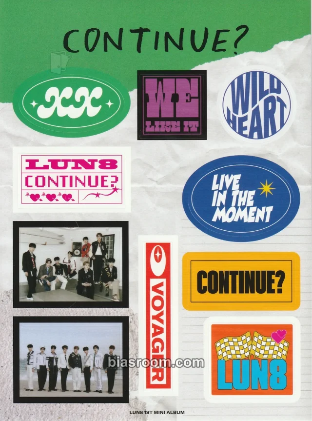 LUN8 - Continue? Album we version album inclusion sticker sheet non-standard size
