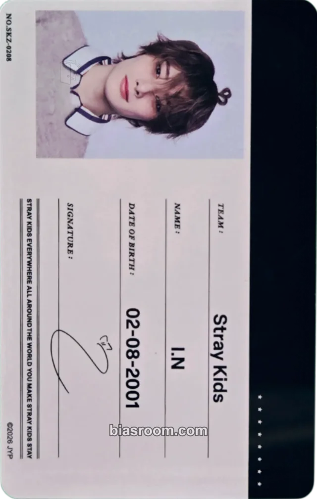 Stray Kids - I.N - RUN IT World Tour Event id card merch pack profile set japan pvc card